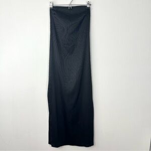 Vintage 90s Rampage Beaded Strapless Black Maxi Dress
